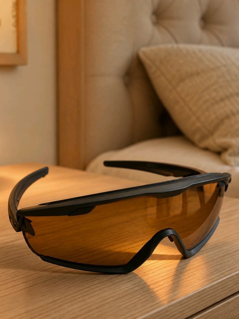 Oakley Black Performance Sports Sunglasses with Amber Lens